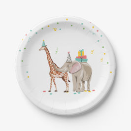 Feestdieren Safari Zoo Party Girl Wild Birthday Papieren Bordje