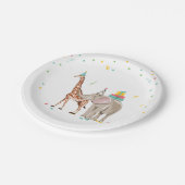 Feestdieren Safari Zoo Party Girl Wild Birthday Papieren Bordje (Gekanteld)