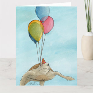 Feestdieren: Schildpad Wenskaart 8.5 "x11" Bedankkaart