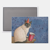 Feestdieren: Siamese Kattenmagneet 3.5 "x2.5" Magneet (Voorkant / Achterkant)