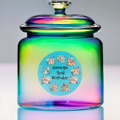 Feestdieren Thema voor Halloween Verjaardag Ronde Sticker