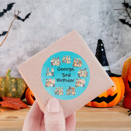 Feestdieren Thema voor Halloween Verjaardag Ronde Sticker