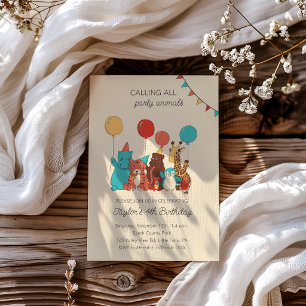 Feestdieren Tijger, Nijlpaard, Pinguïn Kinderverja Kaart