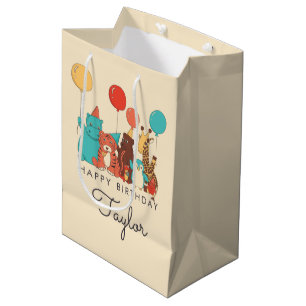 Feestdieren Tijger, Pinguïn, Nijlpaard Kinderverja Medium Cadeauzakje