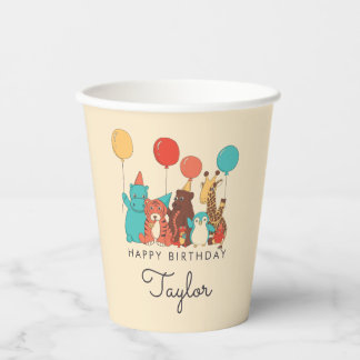 Feestdieren Tijger, Pinguïn, Nijlpaard Kinderverja Papieren Bekers