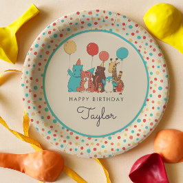 Feestdieren Tijger, Pinguïn, Nijlpaard Kinderverja Papieren Bordje