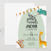 FEESTDIEREN, VERJAARDAG KINDEREN, DIERENFEEST AANKONDIGING (Voorkant / Achterkant)