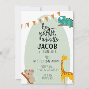 FEESTDIEREN, VERJAARDAG KINDEREN, DIERENFEEST AANKONDIGING