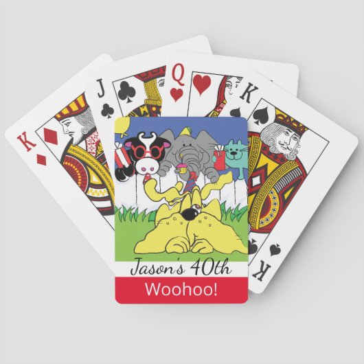 Feestdieren Verjaardag Speelkaarten (Achterkant)