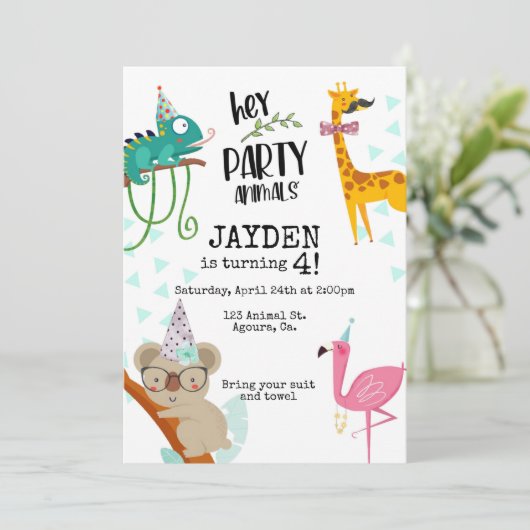 Feestdieren, Verjaardag van de kinderen, Dierenfee Save The Date (Staand voorkant)