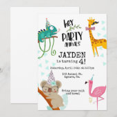 Feestdieren, Verjaardag van de kinderen, Dierenfee Save The Date (Voorkant / Achterkant)