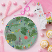 Feestdieren Verjaardagsfeest, Kinder, Oerwoud Papieren Bordje (Feest)