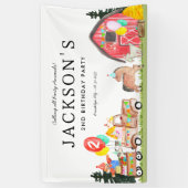 Feestdieren Vrachtwagen Kinder Boerderij Verjaarda Spandoek (Verticaal)