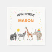 Feestdieren Wild One Zoo Oerwoud Boy Verjaardag Servet (Voorkant)