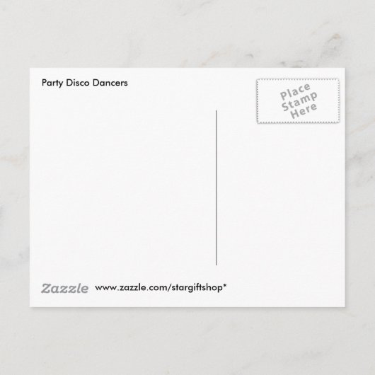 Feestdisco dansers uitnodiging briefkaart (Achterkant)