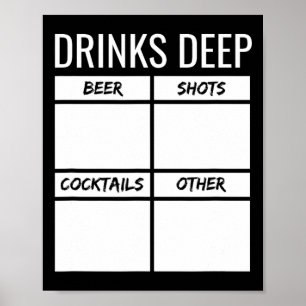 Feestdrankjes voor vrijgezellenfeest Diepe drinkte Poster