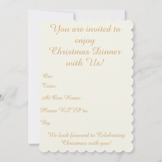  feestdroog en helder kerstdiner kaart (Achterkant)