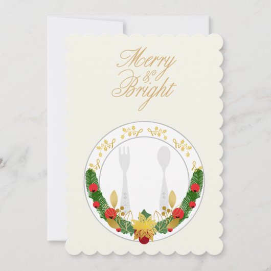  feestdroog en helder kerstdiner kaart (Voorkant)