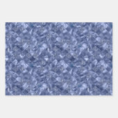 feestelegant blauw gevlekt kerstpatroon inpakpapier vel (Voorkant 3)