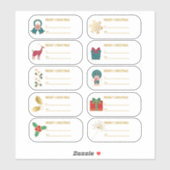 Feestelijk 10 pc Gold Christmas Botanical Gift Lab Sticker (Vel)