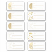 Feestelijk 10pc goud naar van Kerstmis vakantie ca Sticker (Voorkant)