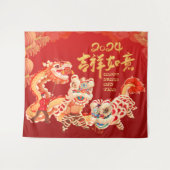 Feestelijk 2024 Draak Chinese Maan Nieuwjaar Party Wandkleed (Voorkant (horizontaal))