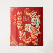 Feestelijk 2024 Draak Chinese Maan Nieuwjaar Party Wandkleed (Voorkant)