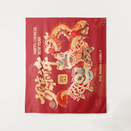 Feestelijk 2024 Draak Chinese Maan Nieuwjaar Party Wandkleed