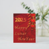 Feestelijk 2025 Lantaarn & Zegeningen Lunar Nieuwj Feestdagenkaart (Staand voorkant)