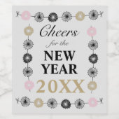 Feestelijk 2025 Proost op het nieuwe jaar Wijn Etiket (Enkel label)