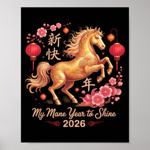 Feestelijk 2026 Crazy Horse Dame Mijn Manenjaar Om Poster