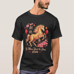 Feestelijk 2026 Crazy Horse Dame Mijn Manenjaar Om T-shirt