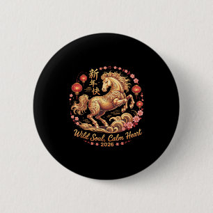 Feestelijk 2026 Crazy Horse Dames Wilde Ziel Kalm  Ronde Button 5,7 Cm