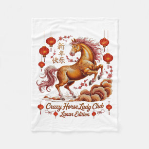 Feestelijk 2026 Crazy Horse Damesclub Fortune Powe Fleece Deken