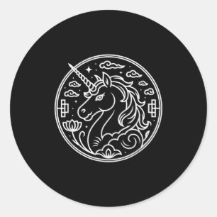 Feestelijk 2026 Eenhoorn Jaar Van Het Paard Geluk Ronde Sticker