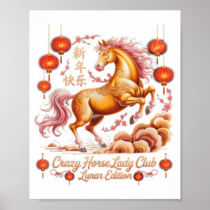 Feestelijk 2026 Jaar Van Crazy Horse Damesclub Maa Poster