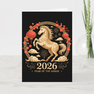 Feestelijk 2026 Jaar Van Het Paard Fortune Lady Ma Kaart