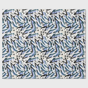 Feestelijk, abstract, sterren, strepen, kleurrijk cadeaupapier