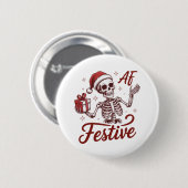 Feestelijk Af Skelet Snerende Kerst Sarcasme Ronde Button 5,7 Cm (Voorkant /achterkant)