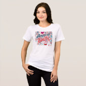 Feestelijk “Amerikaanse Bruid” Ontwerp – Patriotti Tri-Blend Shirt (Voorkant volledig)