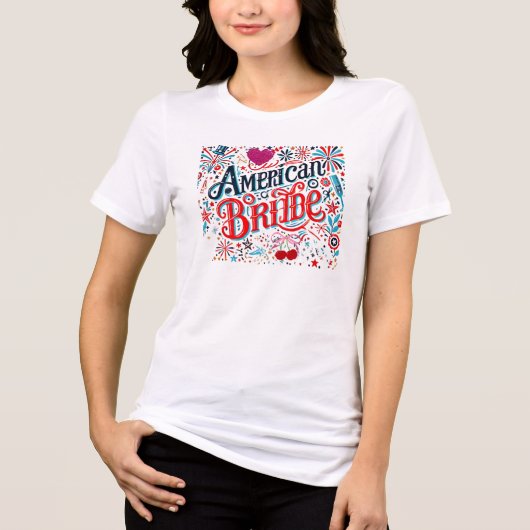 Feestelijk “Amerikaanse Bruid” Ontwerp – Patriotti Tri-Blend Shirt (Voorkant)