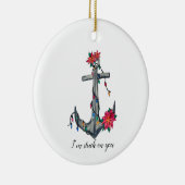 Feestelijk anker keramisch ornament (Rechts)