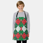 Feestelijk Argyle Kerstmuts Kerst Apron Schort (Gedragen)