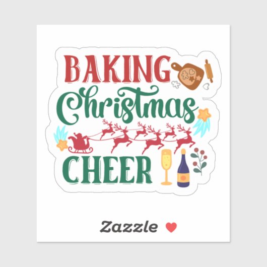Feestelijk bakken verspreidt kerstvreugde! sticker (Vel)