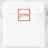 Feestelijk Be Merry Holiday Gift Label Stickers (Tas)