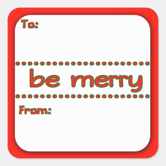 Feestelijk Be Merry Holiday Gift Label Stickers (Voorkant)