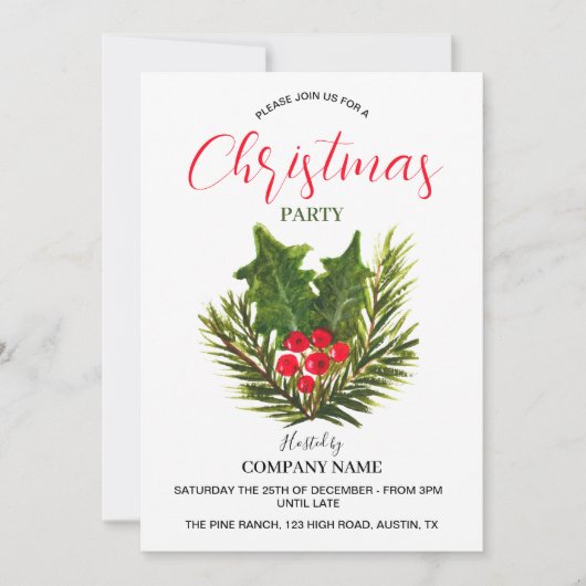 Feestelijk Bedrijf Kantoor Corporate Christmas Par Kaart (Voorkant)