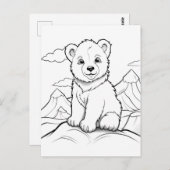 Feestelijk beer kinder kleurstof briefkaart (Voorkant / Achterkant)