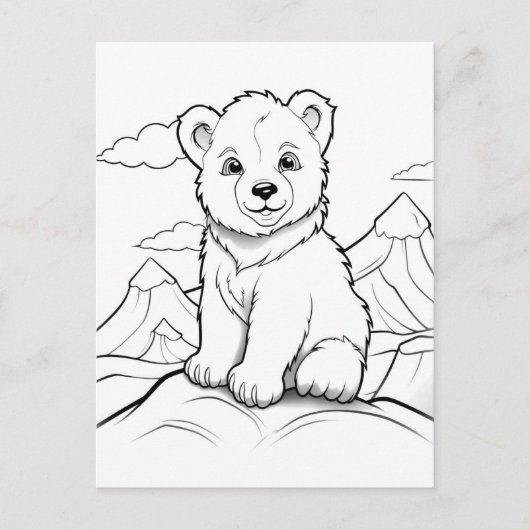 Feestelijk beer kinder kleurstof briefkaart (Voorkant)