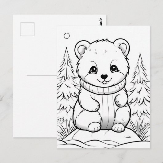 Feestelijk beer kinder kleurstof Briefkaart (Voorkant / Achterkant)